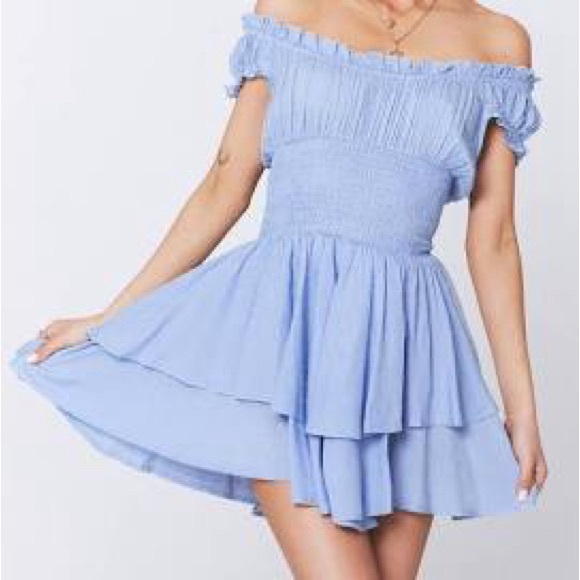 Blue Ruffled Jumpsuit - Picture 3 of 8